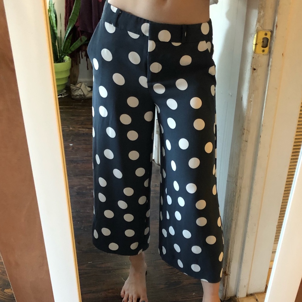 Ann Taylor LOFT Wide Leg Polka Dot Pants